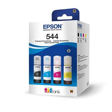 Imagem de Epson Pacote com 4 tintas Ecotank preto, ciano, magenta e amarelo para L1110, L1210, L3110, L3210, L3150, L3250, L5190, L5290, Code T544520-4P