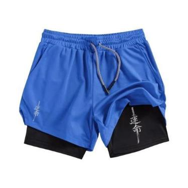 Imagem de Shorts Masculinos De Corrida De Secagem Rápida Com Bolso Para Celular 