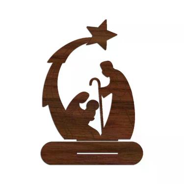 Imagem de Presépio 02 Com Base 19cmx25cm - Cria Arte Laser Madeira Escuro