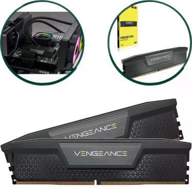Imagem de Memória RAM Corsair Vengeance 16GB DDR5 5200MHz CL40 Preta CMK16GX5M1B