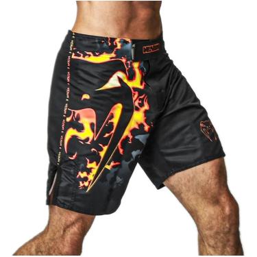 Imagem de Bermuda Fightshort Boxe MMA Giant Training Fire Logo Venum Cor:PretoTa