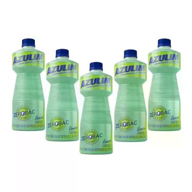 Imagem de Desinfetante Asseptegel Azulim Zerobac Lemon 1 Litro Kit 5 - Start, De