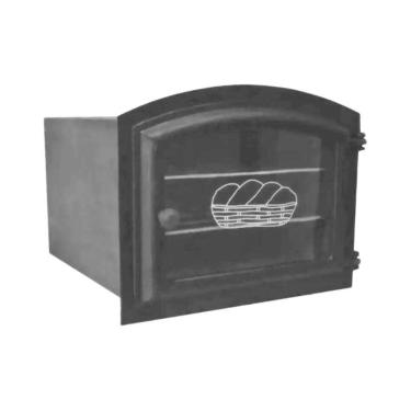 Imagem de Forno Frente Alumínio Fundido 3mm C/Vidro Pequeno 50x35x30cm - Brassol