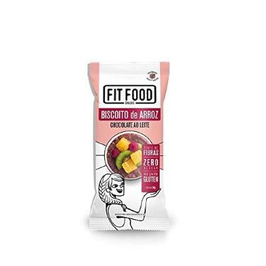 Imagem de Fit Food Biscoito De Arroz Integral Cobertura Chocolate Ao Leite Zero Açúcar Pacote 60G