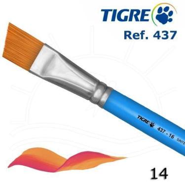 Imagem de Pincel Tigre 437 - Chanfrado Sintético Dourado, 14