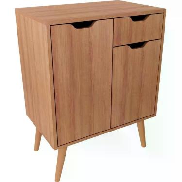 Imagem de Gabinete Para Banheiro 60 Cm 2 Portas 1 Gaveta Meire Amêndoa