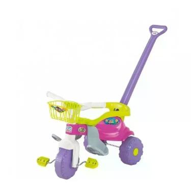Imagem de Carrinho de Passeio Triciclo Infantil Tico-Tico Festa Rosa Com Aro - M