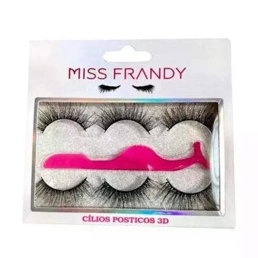Imagem de Kit Miss Frandy Cílios Postiços Com 3 Pares E Uma Pinça