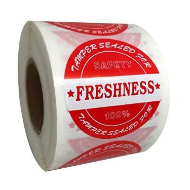 Imagem de Adesivos antiadulteração de entrega de alimentos, selados para etiquetas de frescura, adesivos redondos vermelhos de 5 cm para entrega segura de alimentos (500 peças)