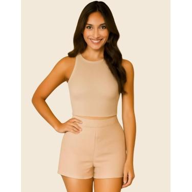 Imagem de Cropped Top Suplex Blusa Feminina Regata Básica Confortavel - Generica