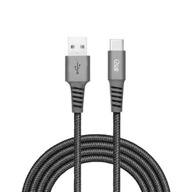 Imagem de Cabo USB-C I2GO 2m 2,4A Nylon Trançado Chumbo - I2GO PRO