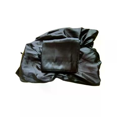 Imagem de Jogo De Cama Cetim Solteiro 2 Peças Lençol Elástico + Fronha Antifrizz 2 Abas Preto