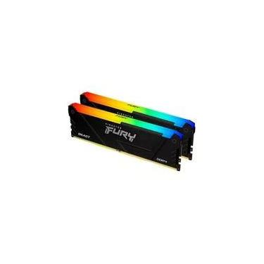 Imagem de Memória RAM Kingston Fury Beast, RGB, 64GB (2x32GB), 3200MHz, DDR4, CL16, Preto - KF432C16BB2AK2/64