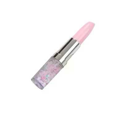 Imagem de caneta preta Esferográfica mini feminina formato batom luxo com glitte