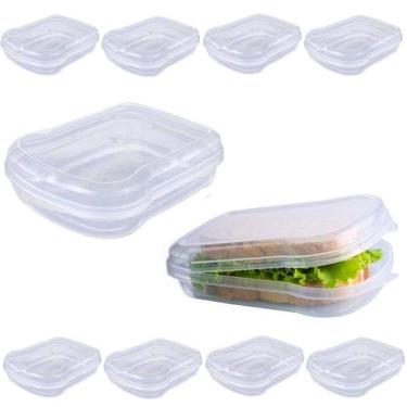 Imagem de 10 Sanduicheiras BPA Free Academia Escola Porta Pão de Forma Infantil 