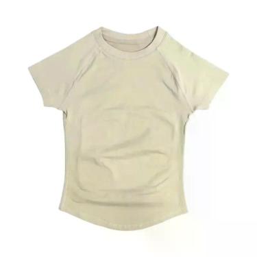 Imagem de Camiseta Esportiva Feminina Respirável E Elástica Com Gola Redonda E M