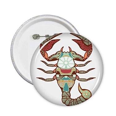 Imagem de Broche de símbolo do zodíaco da constelação de Escorpião, emblema, acessório, decoração, 5 peças