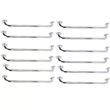 Imagem de Alça Barra Apoio 70cm Suporte Anti Queda Kit 12 Uni Cadeirante Deficiente Gestante Idoso Banheiro Casa Box Inox Evita Acidentes