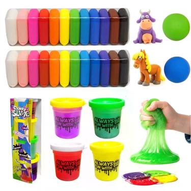 Imagem de Kit Especial 2 em 1 com 24 Massinhas Pula Pula de Eva + 4 Potes Crazy 