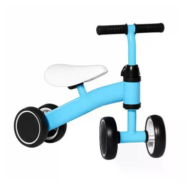 Imagem de Bicicleta de Equilíbrio Infantil sem Pedal 4 Rodas 1 a 3 Anos Azul