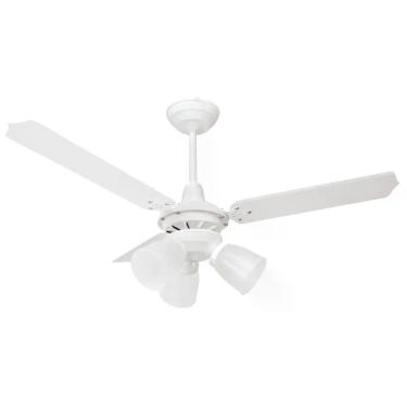 Imagem de Ventilador de Teto Loren-Sid Diplo M3 Rubi Branco 127V com Pás de Made