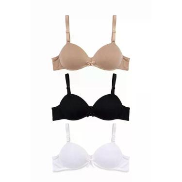 Imagem de Kit Com 3 Sutiã Com Bojo Menina Moça Infanto / Juvenil - Dani Lingerie