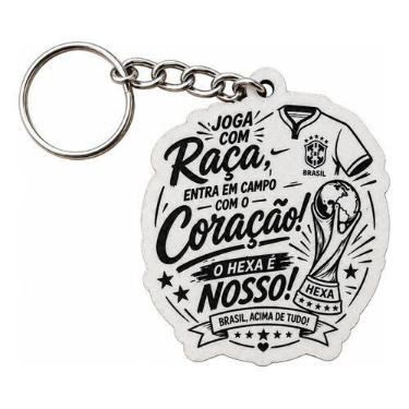 Imagem de Kit Chaveiros Personalizados em MDF Copa Brasil Joga com Raça - Arte L