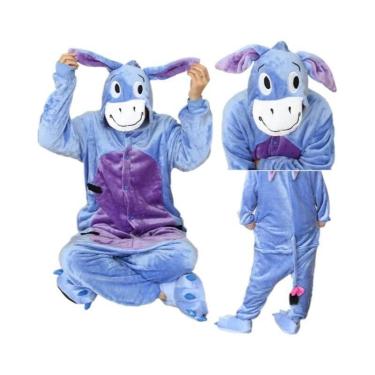 Imagem de Pijama Kigurumi De Desenho Animado De Burro Para Adultos, Macacão De A