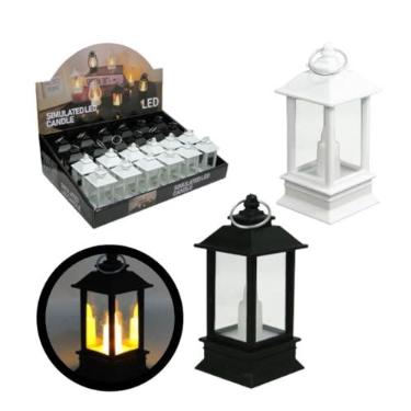 Imagem de Lamparina Decorativa Eletrônica LED – Kit com 12 Unidades (6 Pretas + 6 Brancas) | 15x5,5cm | À Bateria