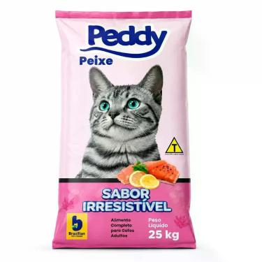 Imagem de Ração Barata Peddy Gato Peixe Mix 25kg para Gatos Adultos Sabor Peixe 
