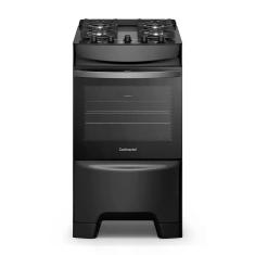 Fogão 4 Bocas Continental Preto Mesa de Vidro, Forno Eco Turbo e Grades Ferro Fundido (FC4GB) Bivolt Fogão 4 Bocas Continental Preto Mesa de Vidro, Forno Eco Turbo e Grades Ferro Fundido (FC4GB) Bivolt