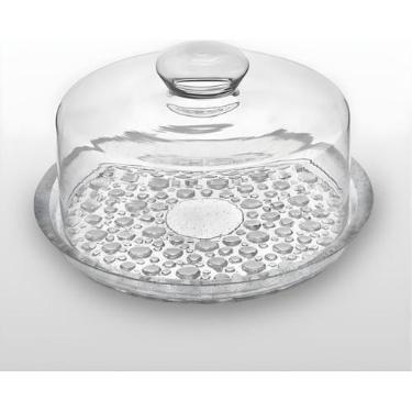 Imagem de Queijeira Porta Queijo Vidro Tampa 21x16cm - VITAZZA