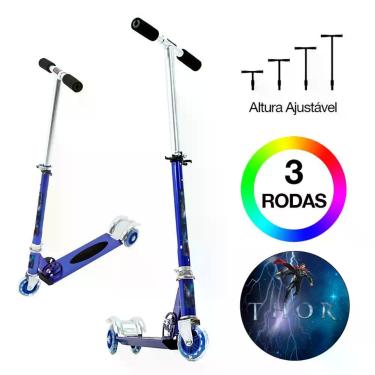 Imagem de Patinete Scooter Thor Infantil Azul de Alumínio - DM Radical