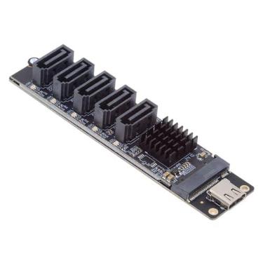 Imagem de Cablecc 10Gbps USB-C 5 portas tipo C para 6Gbps NGFF B+M chave SATA conversor adaptador PM seletor multiplicador de porta JMB575 JMS580