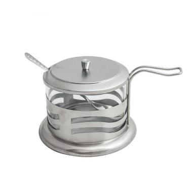 Imagem de Açucareiro vidro e inox com colher - 200 ml - Novo Século