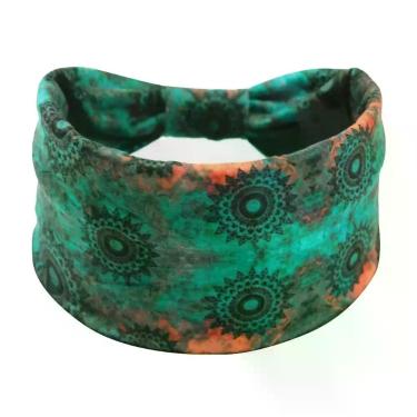 Imagem de Bandana Boho Mandala para Mulher - Faixa de Cabelo Elástica e Absorven