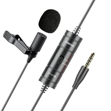 Imagem de Microfone de lapela de lapela externa - BOYA BY-M1S Condensador omnidirecional Microfone Câmera Telefone Áudio Gravação de vídeo - Microfone de clipe portátil para Vlogging, YouTube,