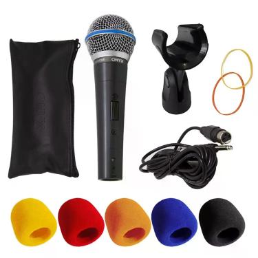 Imagem de Kit Microfone Dinâmico com Fio TK 58C com Suporte B19A e Espuma Onyx