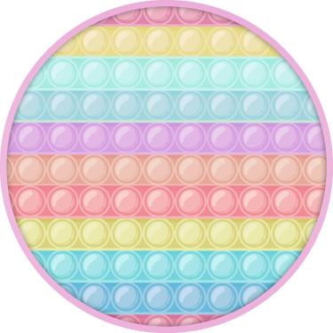 Imagem de Painel de Lona Redondo Pop It Candy Color Borda Rosa - Fabrika De Fest