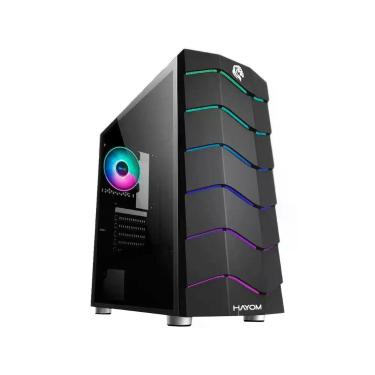 Imagem de Gabinete Gamer Hayom GB1711 RGB ATX Preto, Preto