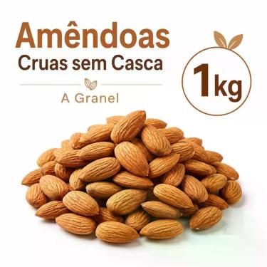 Imagem de Amêndoas Cruas sem Casca a Granel Snack Crocante Quantidade:1kg - Natu
