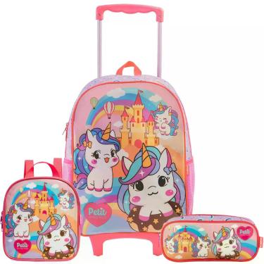 Imagem de Kit Mochila Infantil Rodinhas Lancheira Estojo Kit Completo - Xeryus, 