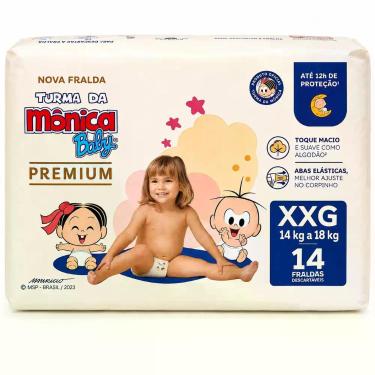 Imagem de Fralda infantil turma da monica premium jumbo xxg c/14 unid. - Turma D