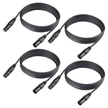 Imagem de Cabo DMX GZhumin 3,04 m, pacote com 4, 3 pinos XLR, macho para fêmea