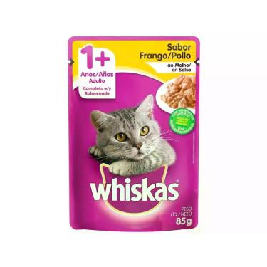 Imagem de Ração Úmida para Gato Adulto Sachê - Whiskas Frango ao Molho 85g, Fran