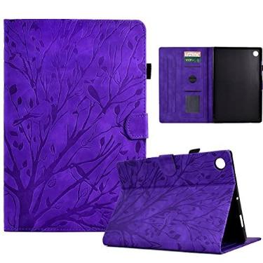 Imagem de Capa para tablet Capa vintage para tablet compatível com capa para Samsung Galaxy Tab A8 10,5 polegadas X200/X205 (2021), couro PU premium, visualização em vários ângulos com 2 compartimentos para car