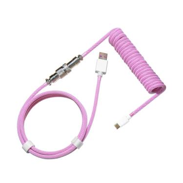 Imagem de Cabo para teclado coiled Cooler Master - Até 1.5m - Conector Aviator - Magenta - KB-CMZ1