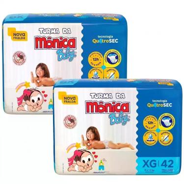 Imagem de Kit 2 Fralda Desc Turma da Mônica Baby Mega XG 42 Un Cada