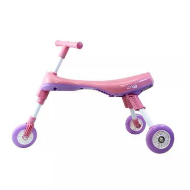 Imagem de Triciclo Infantil Dobrável Clingo com Estímulo à Coordenação Motora e Equilíbrio Rosa e Lilás 44CM