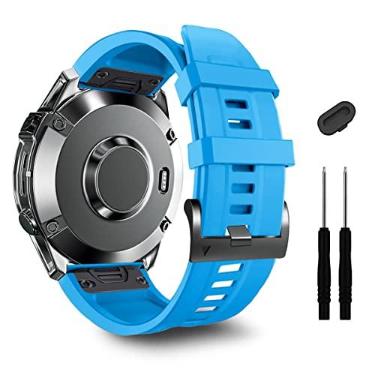 Imagem de ZPJPPLX Pulseiras esportivas de silicone para Garmin Forerunner 945935Fenix 7Fenix 6 ProFenix 6Fenix 5 PlusFenix 5Garmin EpixApproach S60Quatix5, pulseira de substituição compatível com relógio Garmin